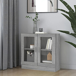 vidaXL Armoire à vitrine Sonoma gris 82,5x30,5x80 cm Bois d'ingénierie