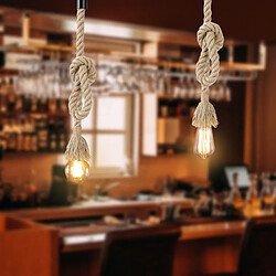 Acheter Stoex 2x Lustre suspension en corde chanvre simple douille Lampe pendante industrielle