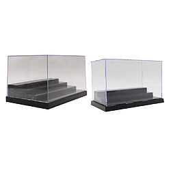 2 Pièces Vitrine Acrylique Transparent Anti-poussière Boîte de Présentation pour Objets de Collections