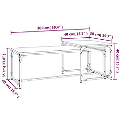 vidaXL Tables basses 2 pcs Sonoma gris Bois d'ingénierie pas cher