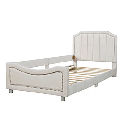 ComfortXL Lit Enfant Rembourré 90*200 Cm, Canapé-lit, Couleur Beige 