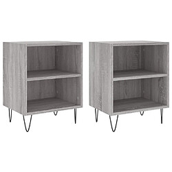 Maison Chic Lot de 2 Tables de chevet,Table de nuit,Table d'appoint pour salon sonoma gris 40x30x50cm bois d'ingénierie -MN20993