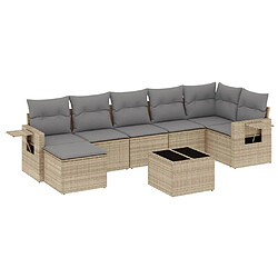 vidaXL Salon de jardin avec coussins 8 pcs beige résine tressée