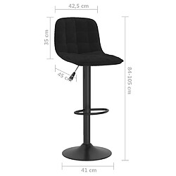 vidaXL Tabouret de bar Noir Velours pas cher