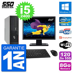 PC Fujitsu E910 DT Ecran 22" Intel i5-2400 RAM 8Go SSD 120Go Windows 10 Wifi · Occasion 