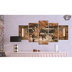 Decoshop26 Tableau toile de décoration murale impression premium en 5 parties sur châssis en bois motif Carte d'acier 100x50 cm 11_0012787