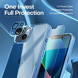 Coque Silicone Transparente + Verre Trempe et Protection Camera Arriere Pour iPhone 13 Little Boutik®