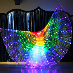 LBF Ailes d'Isis LED, cape d'aile d'ange papillon avec bâtons télescopiques, barre, danse du ventre, illuminée, vêtements de scène, Halloween, danse du ventre, LED, accessoires de performance à 360 degrés, balancement complet