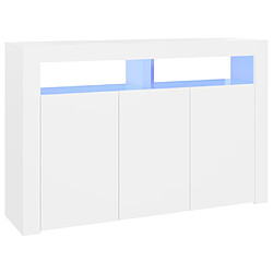 Maison Chic Buffet commode,console avec lumières LED pour rangement Blanc 115,5x30x75 cm -MN15602