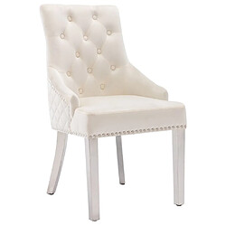 Maison Chic Lot de 2 Chaises à manger | Chaise de salle à manger cuisine crème velours -GKD71043