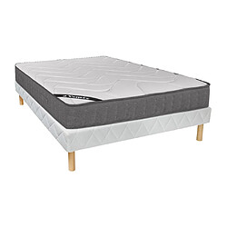 Vente-Unique Ensemble 160 x 200 cm sommier + matelas ressorts ensachés 5 zones accueil mémoire de forme ép.23cm - BABYLONE de YSMÉE