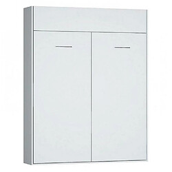 Inside 75 Armoire lit escamotable DYNAMO blanc mat Ouverture assistée et pied automatique, couchage 160*200 cm