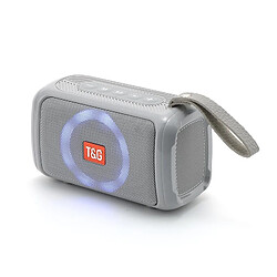 Yonis Enceinte Bluetooth Portable Étanche LED Avec Subwoofer Et Support Carte TF Enceinte Bluetooth Portable LED Étanche Son 360° Support TF AUX FM Gris YONIS