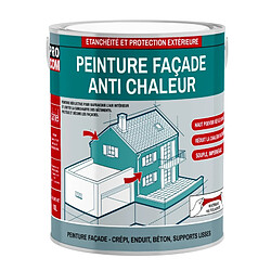 PRO COM Peinture façade anti chaleur, peinture blanche réflective, rafraîchit l'air intérieur - Technologie cool roof PROCOM-2.5 litres-Blanc 