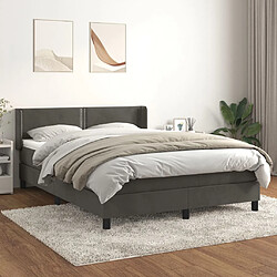 vidaXL Sommier à lattes de lit et matelas Gris foncé 140x190cm Velours 