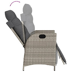 Acheter vidaXL Ensemble à manger de jardin et coussins 7 pcs gris clair rotin