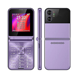 Yonis Téléphone Portable 4 SIM FM 2.55 Pouces Or Téléphone Portable Flip Style 2.55 Pouces 4 SIM 1400mAh Or Violet YONIS