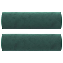 Acheter vidaXL Canapé 2 places avec oreillers vert foncé 120 cm velours