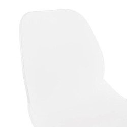 Mes Lot de 2 chaises de bar 52x51,5x111 cm blanches pieds noirs - LAYNA pas cher