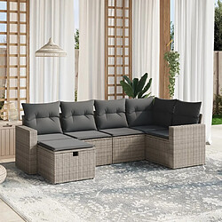 Maison Chic Ensemble Tables et chaises d'extérieur 6pcs avec coussins,Salon de jardin gris résine tressée -GKD720720