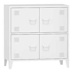 Helloshop26 Armoire de bureau casier de bureau meuble de rangement pour salon bureau chambre atelier métallique à 4 portes acier 82 x 80 x 40 cm blanc 03_0006326 