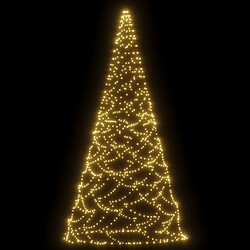 Avis vidaXL Sapin de Noël sur mât de drapeau 500 LED Blanc chaud 300 cm