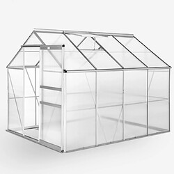 Soana Garden Shed Serre de jardin en aluminium et polycarbonate avec porte et fenêtre 183x245x205cm Laelia