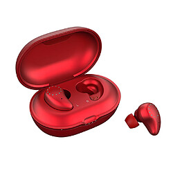 TWS Oreillette Bluetooth sans fil 5,0 Binaural Stereo Mini Sport d'affaires casque rouge 