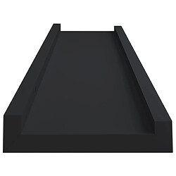 Acheter vidaXL Étagères à rebord pour cadre photo 2 pcs Noir 60x9x3 cm MDF