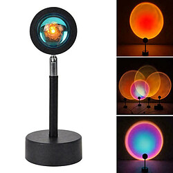 Universal USB Rainbow Sunset Red Projector LED Nightlight Solar Projector Lamp Room Bar Cafe Wall Decoration Lighting(Le noir)