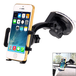 Wewoo Support Holder noir pour iPhone, Galaxy, Sony, Lenovo, HTC, Huawei, et autres Smartphones de Largeur: 4.5cm - 7.4cm Universel 360 Degrés Rotation Ventouse Voiture / De Bureau, 