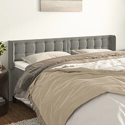 Maison Chic Tête de lit scandinave avec oreilles,meuble de chambre Gris clair 163x16x78/88 cm Velours -MN83717