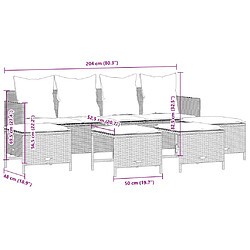 vidaXL Salon de jardin avec coussins 5 pcs beige résine tressée pas cher