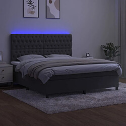 Avis vidaXL Sommier à lattes de lit matelas et LED Gris foncé 160x200 cm