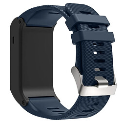 Wewoo Bracelet pour montre connectée Dragonne Sport en silicone Garmin Vivoactive HR bleu foncé 