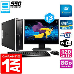 PC HP Compaq Pro 6300 SFF I3-2120 8Go 120Go SSD Graveur DVD Wifi W7 Ecran 19" · Occasion 