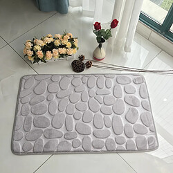 LUUCOZK Tapis de bain antidérapants absorbants à séchage rapide, décoration de salle de bain, gris clair-50x80cm 