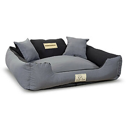 Niche panier lit pour chien confortable taille L gris