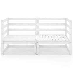 Avis Maison Chic Canapé à 2 places de jardin | Canapé d'extérieur | Fauteuil,Banquette Jardin Blanc Bois de pin solide -MN90517