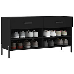 Avis Maison Chic Banc à chaussures | Meuble de rangement à chaussures Meuble d'Entrée noir 102x35x55 cm bois d'ingénierie -MN56716