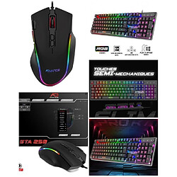 Spirit of Gamer Pack GAMER 2 en 1 ADVANCE PRO-GTA250 SOURIS 4800DPI RGB + CLAVIER Semi Mécanique RGB GAMING