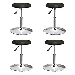 Maison Chic Lot de 4 Chaises à manger,Chaise pour cuisine noir similicuir -MN65528