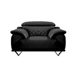 La Maison Du Canapé Fauteuil en cuir GARCIA - Noir Noir