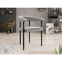 palozi home Chaise en velours Phil - Gris clair