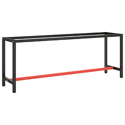 vidaXL Cadre banc de travail Noir mat et rouge mat 210x50x79 cm Métal 