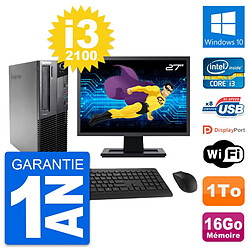 PC Lenovo M82 SFF Ecran 27" Intel i3-2100 RAM 16Go Disque 1To Windows 10 Wifi · Occasion 