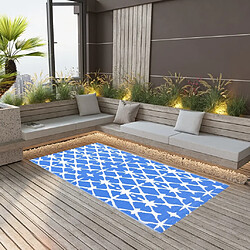 vidaXL Tapis d'extérieur Bleu et blanc 120x180 cm PP