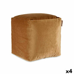 Gift Decor Pouf Velours Beige 30 x 30 x 30 cm (4 Unités) 