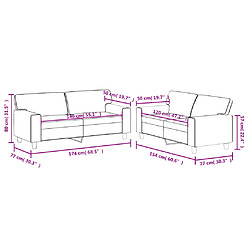 vidaXL Ensemble de canapés 2 pcs crème similicuir pas cher