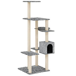 Arbre à chat avec griffoirs,niche pour chat en sisal Gris clair 142 cm -MN78730